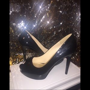 Guess Patent Leather Peep Toe Pumps